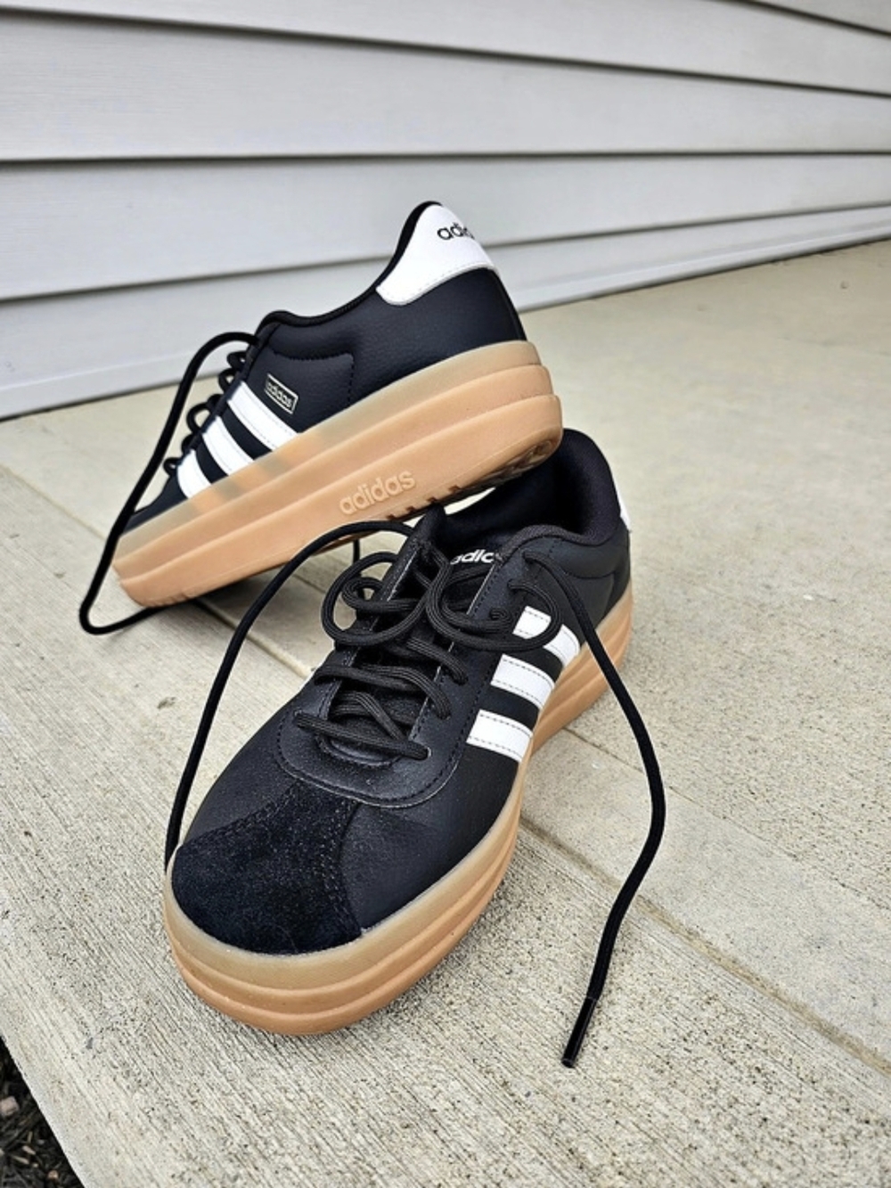 adidas Gazelle Bold Shoes Core Black Cloud White Black & White Sneakers